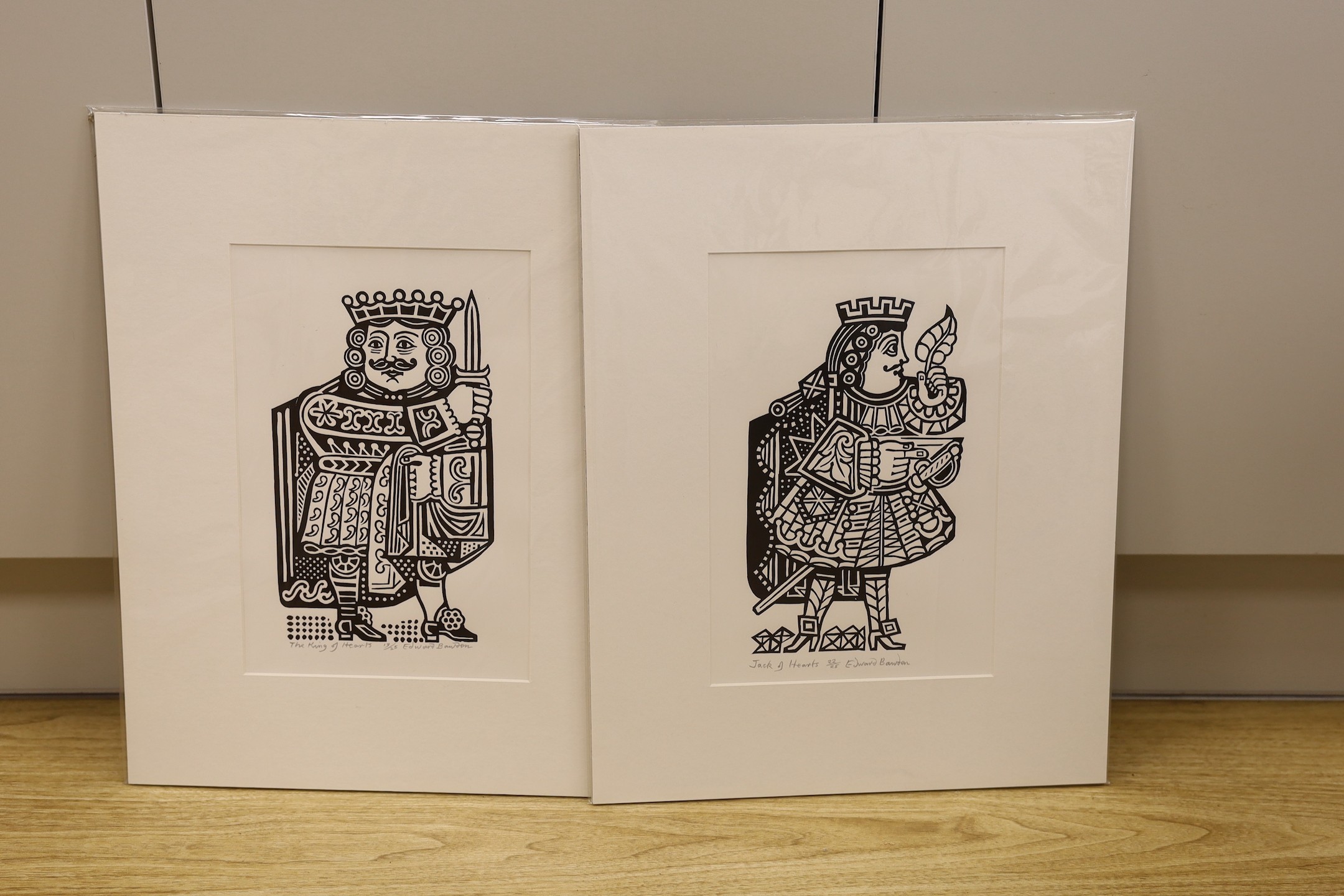 Edward Bawden C.B.E., R.A. (1903-1989), pair of woodblock prints, Jack of Hearts and the King of Hearts, signed in pencil, 19/25 and 22/25, 32 x 21cm, unframed